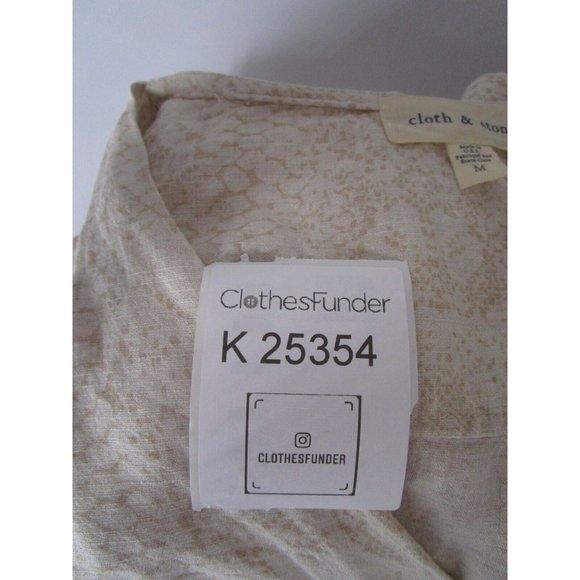 Cloth & Stone Romper Medium Linen Pullover Wrap Snake Skin Roll Tab - Picture 14 of 14